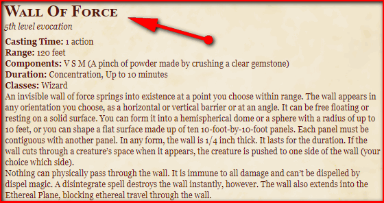 Wall of Force 5e