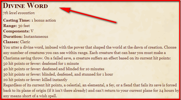 Divine Word 5e