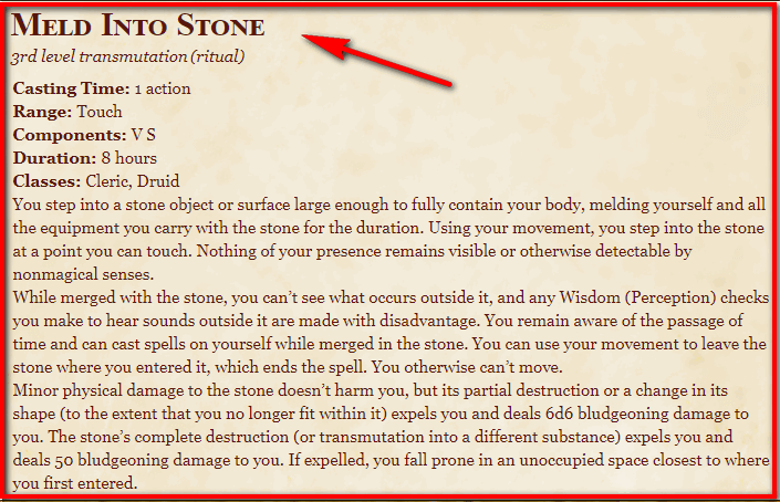 Meld into Stone 5e