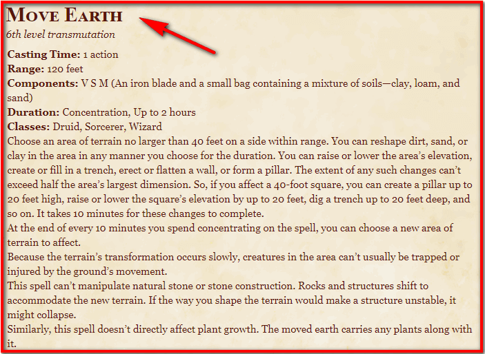 Move Earth 5e