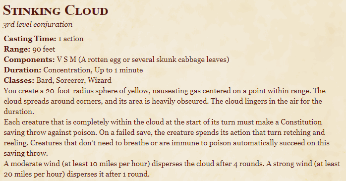 Stinking Cloud 5e