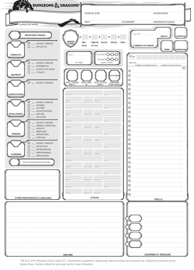 Homepage - D&D 5e Character Sheets